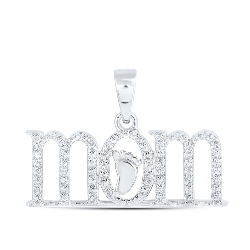 10kt White Gold Footprint of Love Diamond Pendant - Splendid Jewellery