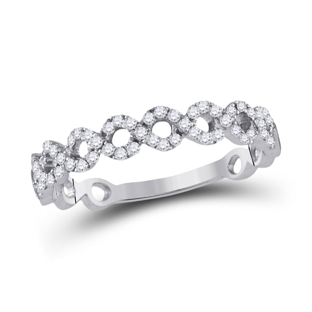 10kt White Gold Geometric Diamond Stackable Band Ring - Captivating Brilliance - Splendid Jewellery