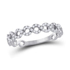 10kt White Gold Geometric Diamond Stackable Band Ring - Captivating Brilliance - Splendid Jewellery