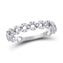 Load image into Gallery viewer, 10kt White Gold Geometric Diamond Stackable Band Ring - Captivating Brilliance - Splendid Jewellery