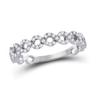 10kt White Gold Geometric Diamond Stackable Band Ring - Captivating Brilliance - Splendid Jewellery