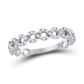 10kt White Gold Geometric Diamond Stackable Band Ring - Captivating Brilliance - Splendid Jewellery