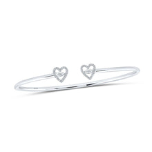 Load image into Gallery viewer, 10kt White Gold Heart Bracelet with Round Diamond Accent - 1/10 Cttw - Splendid Jewellery