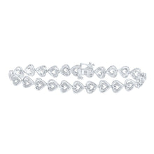 Load image into Gallery viewer, 10kt White Gold Heart Diamond Bracelet - 1/2 Cttw | Splendid Jewellery - Splendid Jewellery