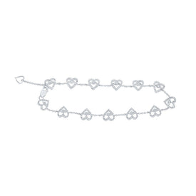 10kt White Gold Heart Diamond Bracelet - 3/4 Ct.t.w. - Splendid Jewellery