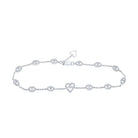 10kt White Gold Heart Diamond Bracelet - Stunning Elegance - Splendid Jewellery