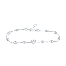 Load image into Gallery viewer, 10kt White Gold Heart Diamond Bracelet - Stunning Elegance - Splendid Jewellery