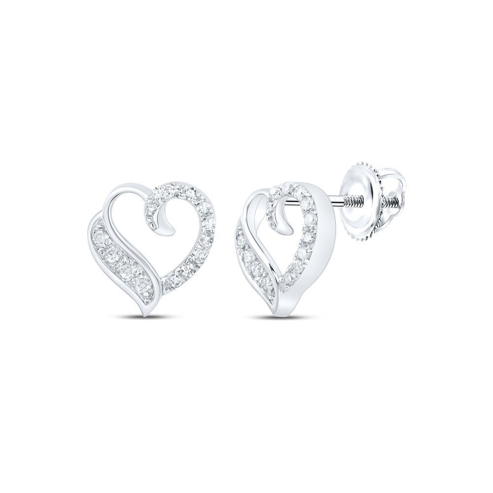 10kt White Gold Heart Diamond Earrings: A Dazzling Symbol of Love and Elegance - Splendid Jewellery