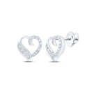 10kt White Gold Heart Diamond Earrings: A Dazzling Symbol of Love and Elegance - Splendid Jewellery