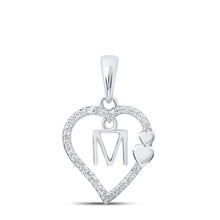 Load image into Gallery viewer, 10kt White Gold Heart Initial Diamond Pendant - Personalized Elegance - Splendid Jewellery