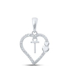 10kt White Gold Heart Initial & Letter Diamond Pendant | Personalized Charm and Dazzling Brilliance - Splendid Jewellery