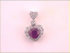 10kt White Gold Heart Ruby Diamond Pendant: A Timeless Symbol of Love and Elegance Side view from the 10Kt White Gold Womens Heart Ruby Diamond Fashion Pendant 3 8 Cttwpin280156 collection by Splendid Jewellery