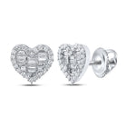 10kt White Gold Heart - shaped Diamond Earrings: A Dazzling Declaration of Love - Splendid Jewellery