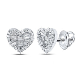 10kt White Gold Heart - shaped Diamond Earrings: A Dazzling Declaration of Love - Splendid Jewellery