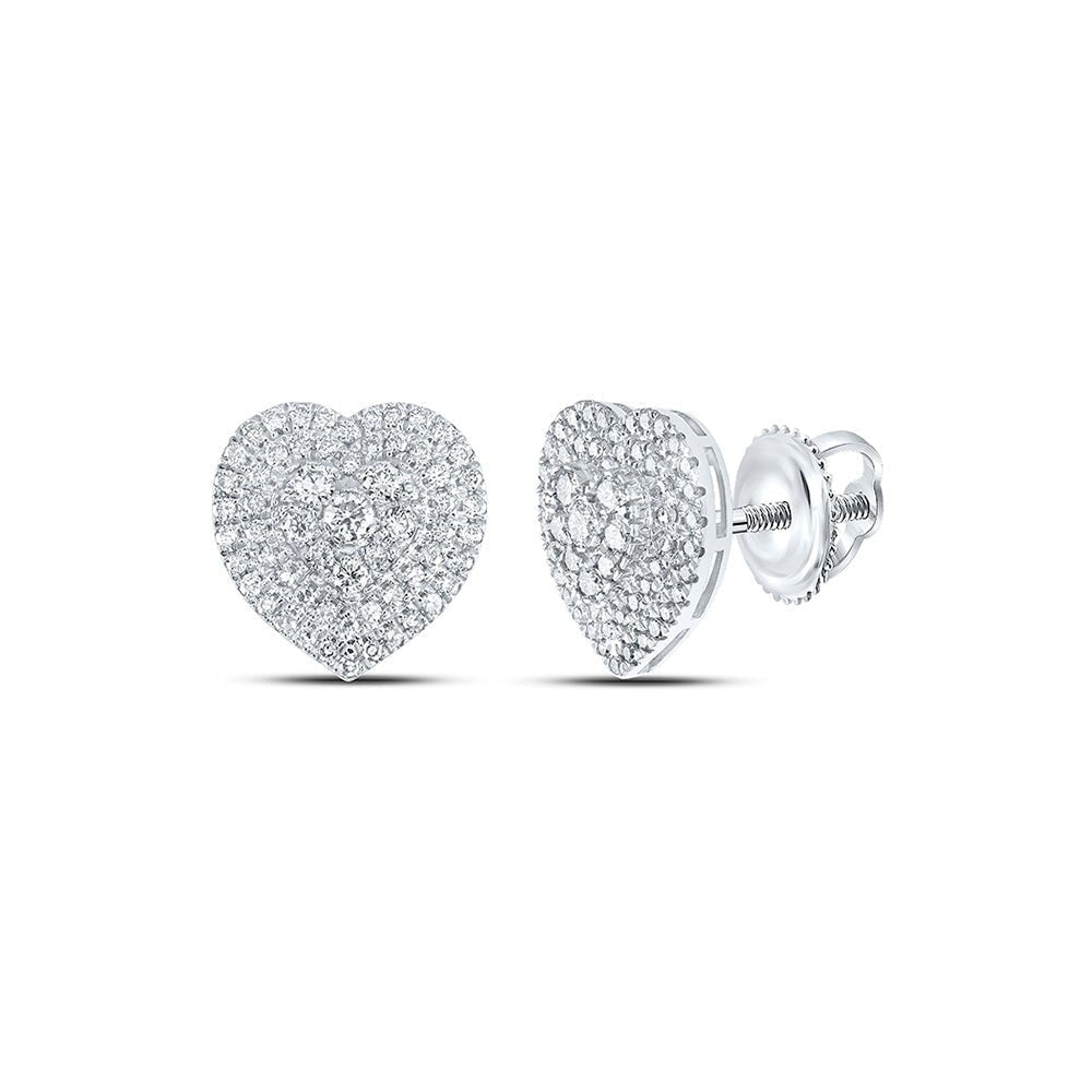 10kt White Gold Heart - Shaped Diamond Earrings: A Mesmerizing Symbol of Love and Brilliance - Splendid Jewellery