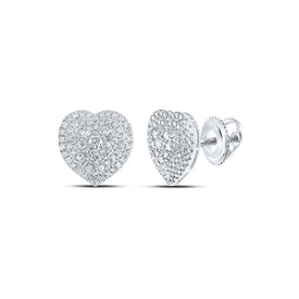 10kt White Gold Heart - Shaped Diamond Earrings: A Mesmerizing Symbol of Love and Brilliance - Splendid Jewellery