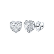 Load image into Gallery viewer, 10kt White Gold Heart - Shaped Diamond Earrings: A Radiant Symbol of Love and Elegance - Splendid Jewellery