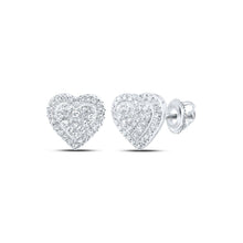 Load image into Gallery viewer, 10kt White Gold Heart - Shaped Diamond Earrings: A Timeless Symbol of Love and Elegance - Splendid Jewellery