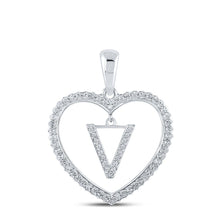 Load image into Gallery viewer, 10kt White Gold Heart - Shaped Diamond Initial Pendant - Splendid Jewellery