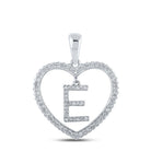 10kt White Gold Heart - Shaped Diamond Initial Pendant - A Mesmerizing Expression of Love and Elegance - Splendid Jewellery