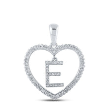 Load image into Gallery viewer, 10kt White Gold Heart - Shaped Diamond Initial Pendant - A Mesmerizing Expression of Love and Elegance - Splendid Jewellery