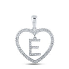 10kt White Gold Heart - Shaped Diamond Initial Pendant - A Mesmerizing Expression of Love and Elegance - Splendid Jewellery