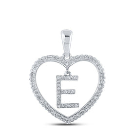 10kt White Gold Heart - Shaped Diamond Initial Pendant - A Mesmerizing Expression of Love and Elegance - Splendid Jewellery