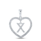 10kt White Gold Heart - Shaped Diamond Initial Pendant | Personalized Love and Affection Necklace - Splendid Jewellery