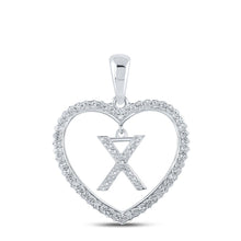Load image into Gallery viewer, 10kt White Gold Heart - Shaped Diamond Initial Pendant | Personalized Love and Affection Necklace - Splendid Jewellery