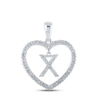 10kt White Gold Heart - Shaped Diamond Initial Pendant | Personalized Love and Affection Necklace - Splendid Jewellery