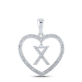 10kt White Gold Heart - Shaped Diamond Initial Pendant | Personalized Love and Affection Necklace - Splendid Jewellery
