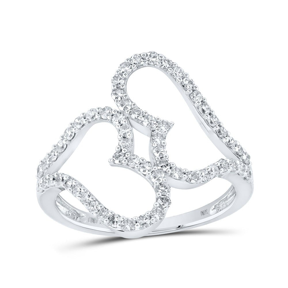 10kt White Gold Heart - Shaped Diamond Ring: A Mesmerizing Symbol of Love and Elegance - Splendid Jewellery