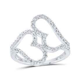 10kt White Gold Heart - Shaped Diamond Ring: A Mesmerizing Symbol of Love and Elegance - Splendid Jewellery