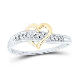 10kt White Gold Heart-Shaped Diamond Ring: A Symbol of Love and Beauty Top View from Splendid Jewellery
