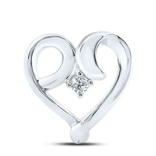 Load image into Gallery viewer, 10kt White Gold Heart-Shaped Diamond Solitaire Pendant | Symbol of Love and Affection  Top View from Splendid Jewellery