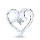 10kt White Gold Heart-Shaped Diamond Solitaire Pendant | Symbol of Love and Affection  Top View from Splendid Jewellery