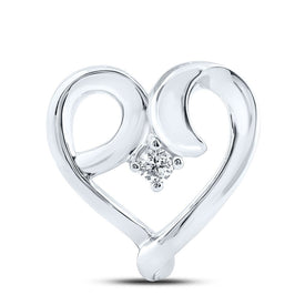 10kt White Gold Heart-Shaped Diamond Solitaire Pendant | Symbol of Love and Affection  Top View from Splendid Jewellery