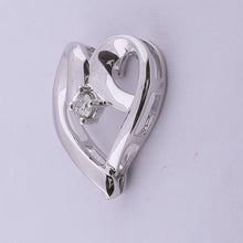 Load image into Gallery viewer, 10kt White Gold Heart-Shaped Diamond Solitaire Pendant | Symbol of Love and Affection  Side View from Splendid Jewellery