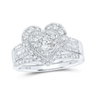 10kt White Gold Heart - Shaped Diamond Wedding Ring Set - A Radiant Promise - Splendid Jewellery