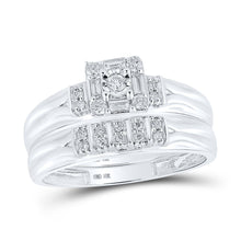 Load image into Gallery viewer, 10kt White Gold His Hers Diamond Square Matching Wedding Set 1/3 Cttw | Eternal Love Collection - Alternate view 3 from Splendid Jewellery