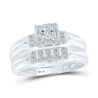 10kt White Gold His Hers Diamond Square Matching Wedding Set 1/3 Cttw | Eternal Love Collection - Alternate view 3 from Splendid Jewellery