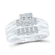 Load image into Gallery viewer, 10kt White Gold His Hers Diamond Square Matching Wedding Set 1/3 Cttw | Eternal Love Collection - Splendid Jewellery
