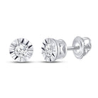 10kt White Gold Illusion - set Diamond Stud Earrings - Timeless Elegance and Brilliance - Splendid Jewellery