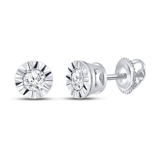 Load image into Gallery viewer, 10kt White Gold Illusion - set Diamond Stud Earrings - Timeless Elegance and Brilliance - Splendid Jewellery