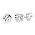 10kt White Gold Illusion - set Diamond Stud Earrings - Timeless Elegance and Brilliance - Splendid Jewellery