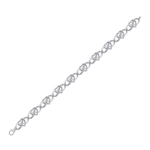 10kt White Gold Infinity Heart Bracelet with Round Diamond Accents - 1/6 Cttw - Splendid Jewellery