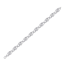 10kt White Gold Infinity Heart Bracelet with Round Diamond Accents - 1/6 Cttw - Splendid Jewellery