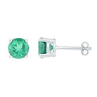 10kt White Gold Luxe Emerald Solitaire Earrings - Splendid Jewellery