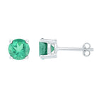 10kt White Gold Luxe Emerald Solitaire Earrings - Splendid Jewellery