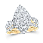 10kt White Gold Marquise Diamond Bridal Wedding Ring Set - Splendid Elegance - Splendid Jewellery
